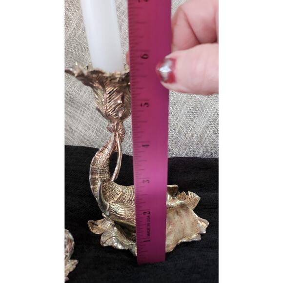 1990's Arthur Court candle holders, vintage set, Leopard and Elephant - Picture 4 of 14